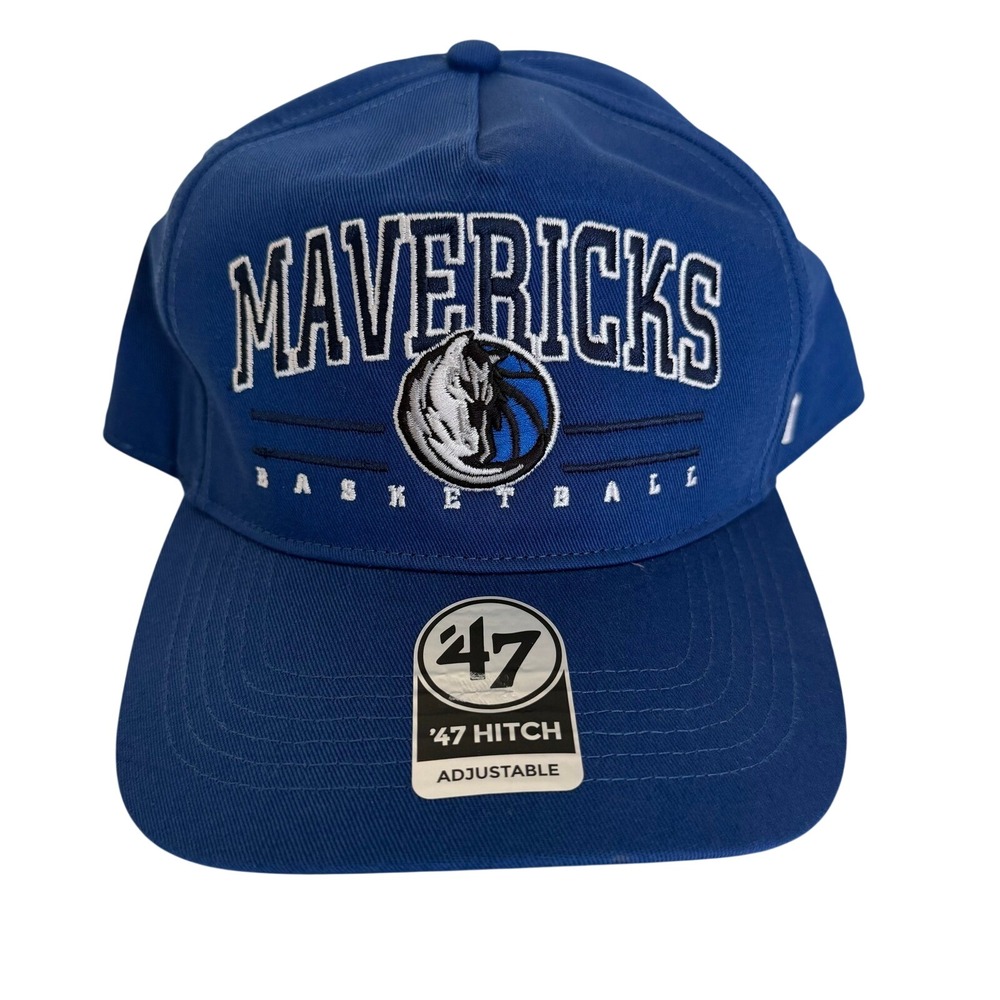 47 Brand Dallas Mavericks NBA Hitch Snapback Hat Royal Blue Adjustable OSFA NEW